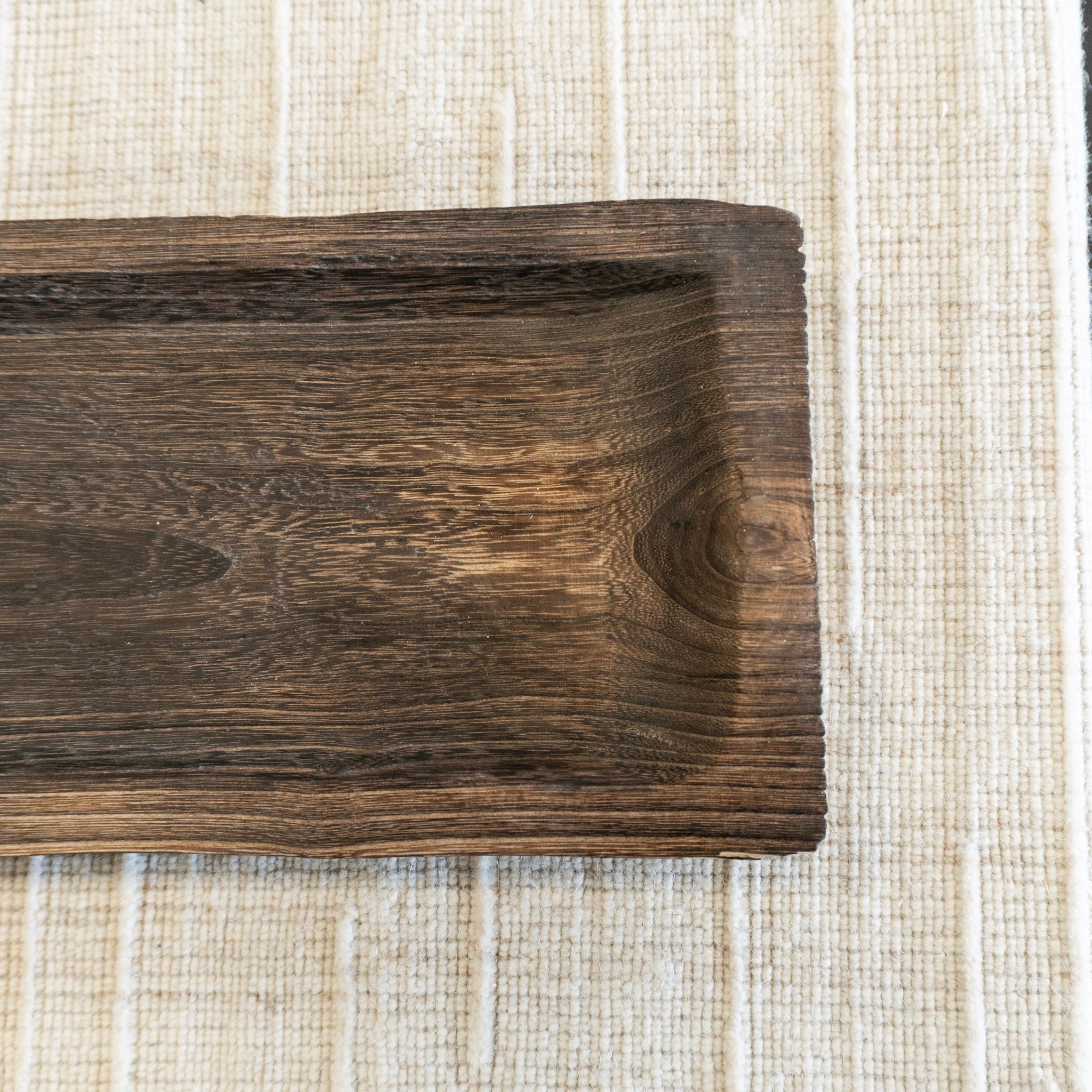 27&quot; Walnut Finish Wood Tray