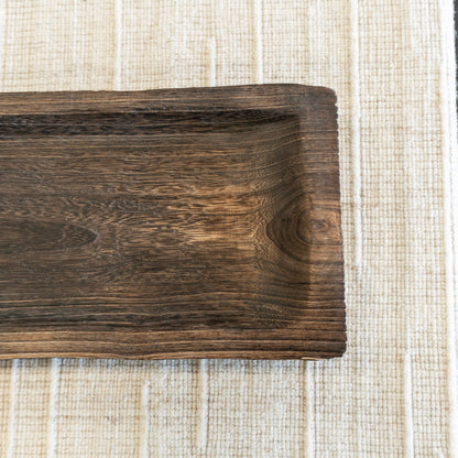27&quot; Walnut Finish Wood Tray