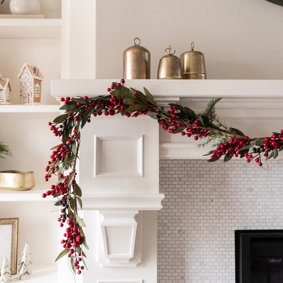 72" Spruce Garland w/Red Berries & Pinecones