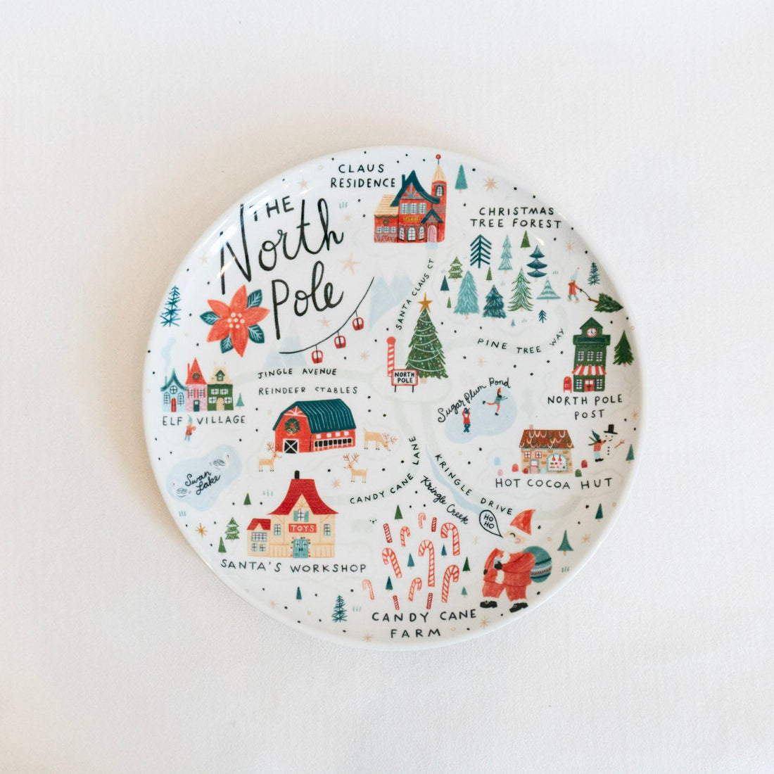 Stoneware Plate w/ North Pole Scene