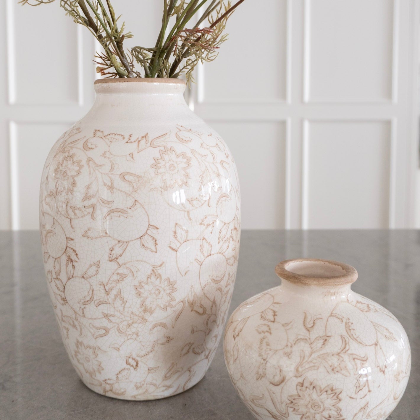 10" Beige Heirloom Vase