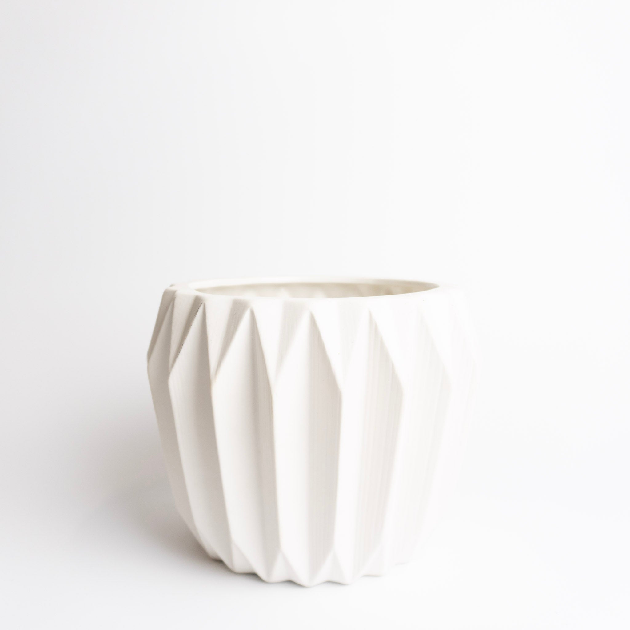 White Fluted Flower Pot