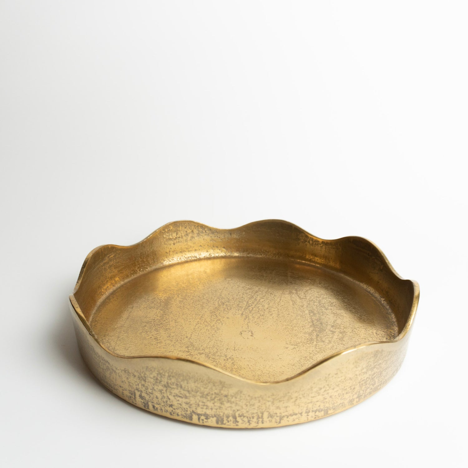 Antique Gold Ruffle Dish