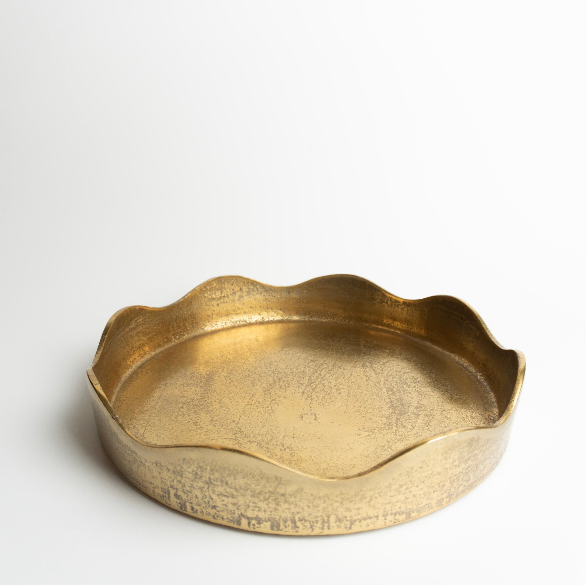 Antique Gold Ruffle Dish