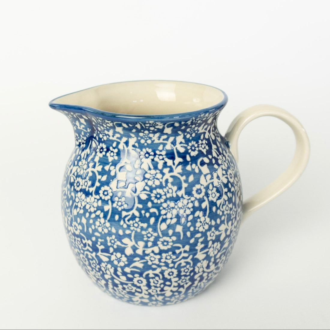 Blue Floral Pitcher
