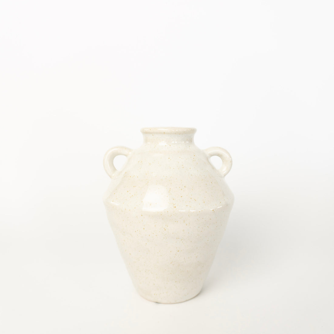 7" Cream Color Handle Vase