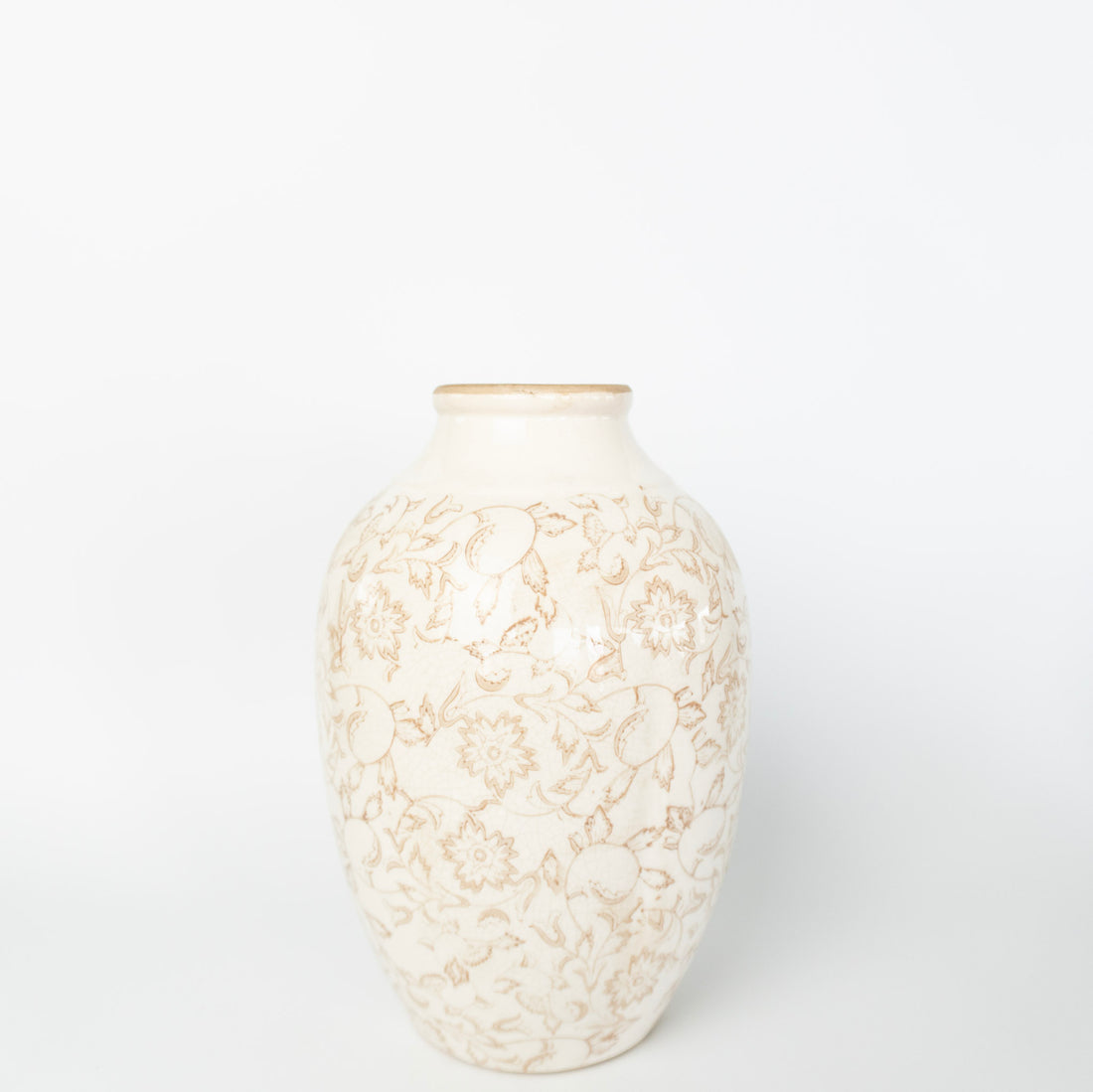12" Beige Heirloom Vase