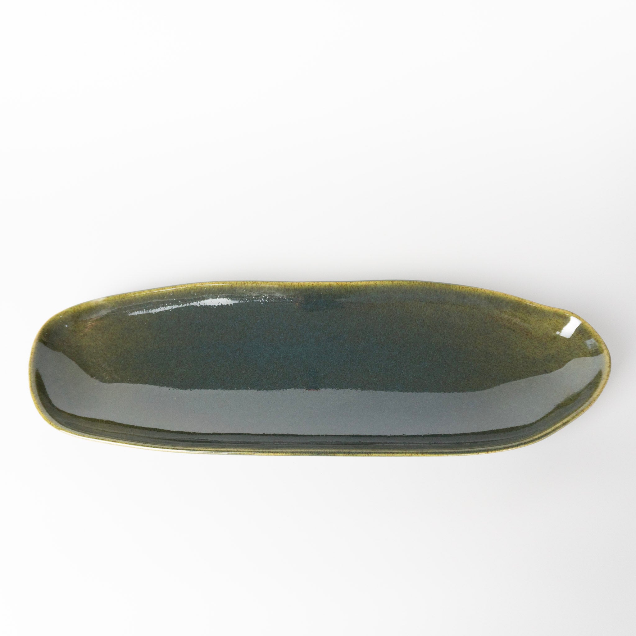 Green Stoneware Tray