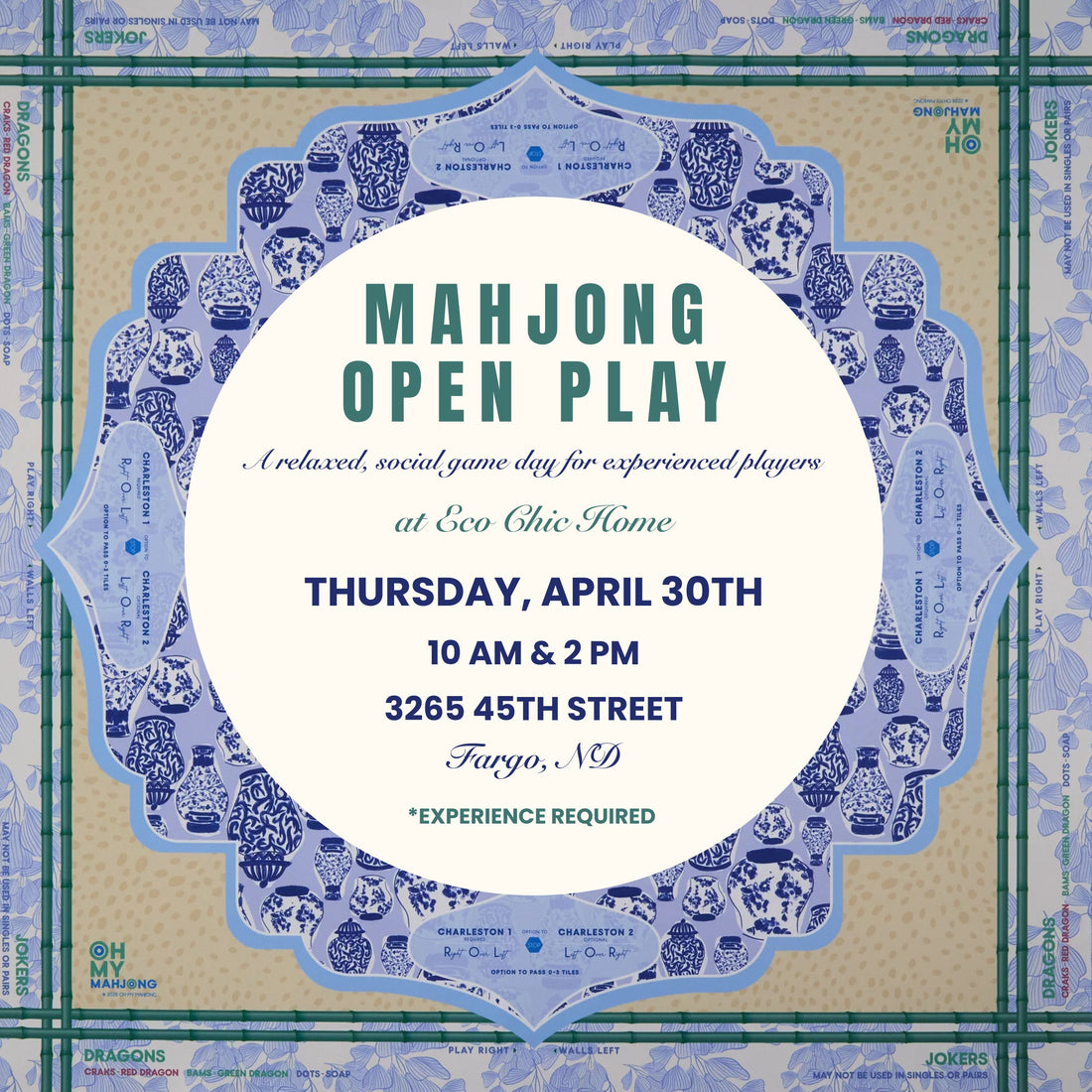 Mahjong Open Play Ticket