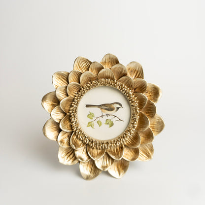 3x3 Gold Flower Edge Photo Frame