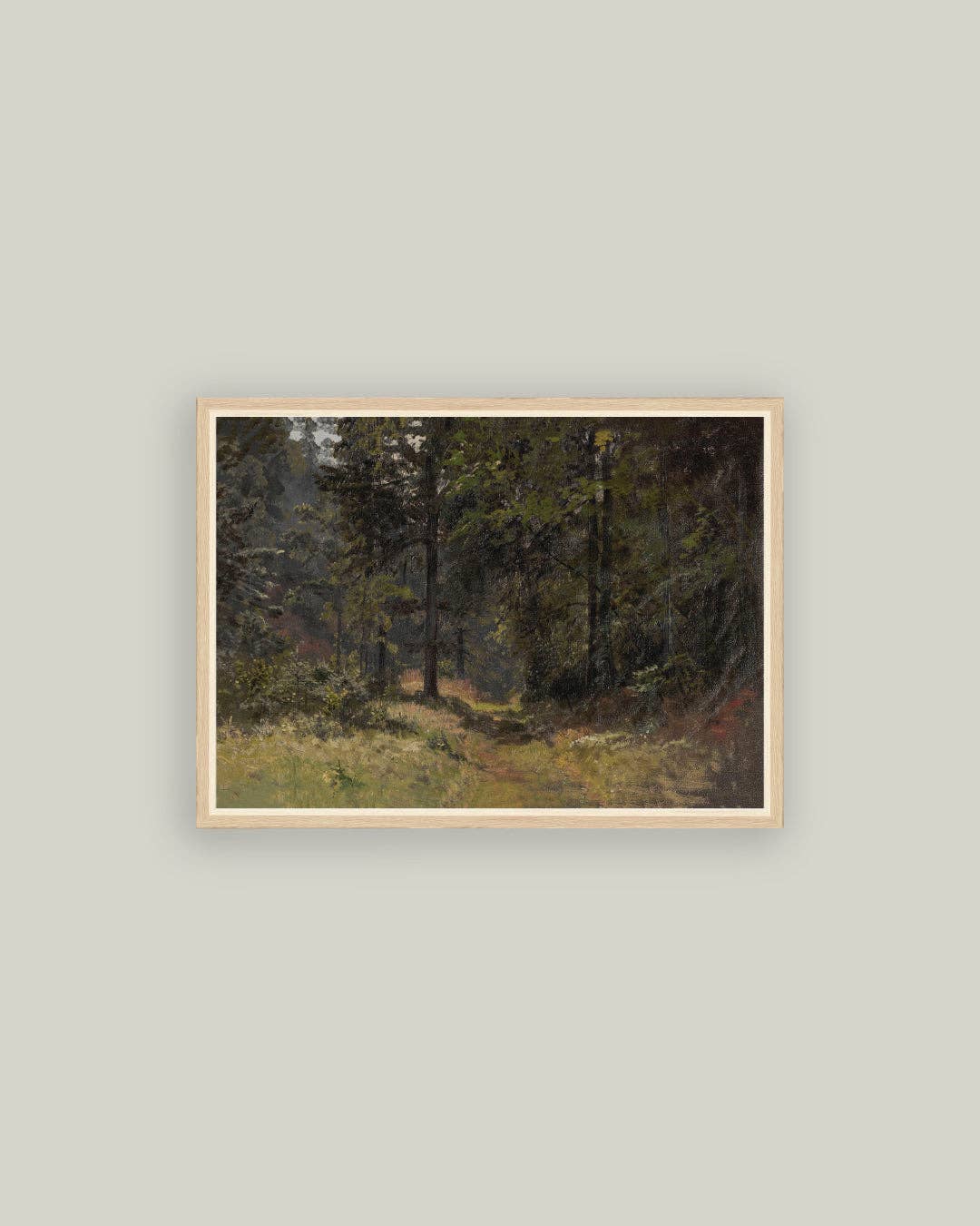The Road in the Forest Framed Antique Art: 15x11
