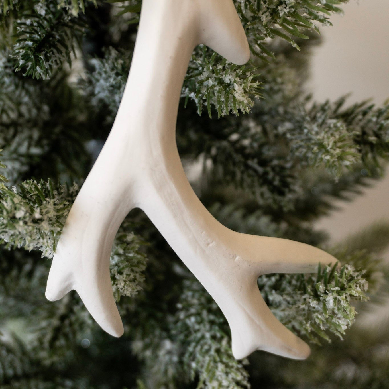 Stoneware Deer Antler Ornament