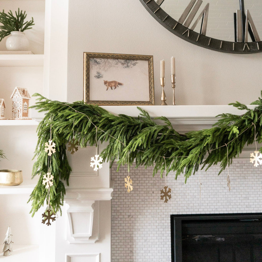 72" Brass Snowflake Garland w/Jute Cord