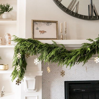 72&quot; Brass Snowflake Garland w/Jute Cord