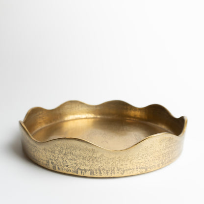 Antique Gold Ruffle Dish