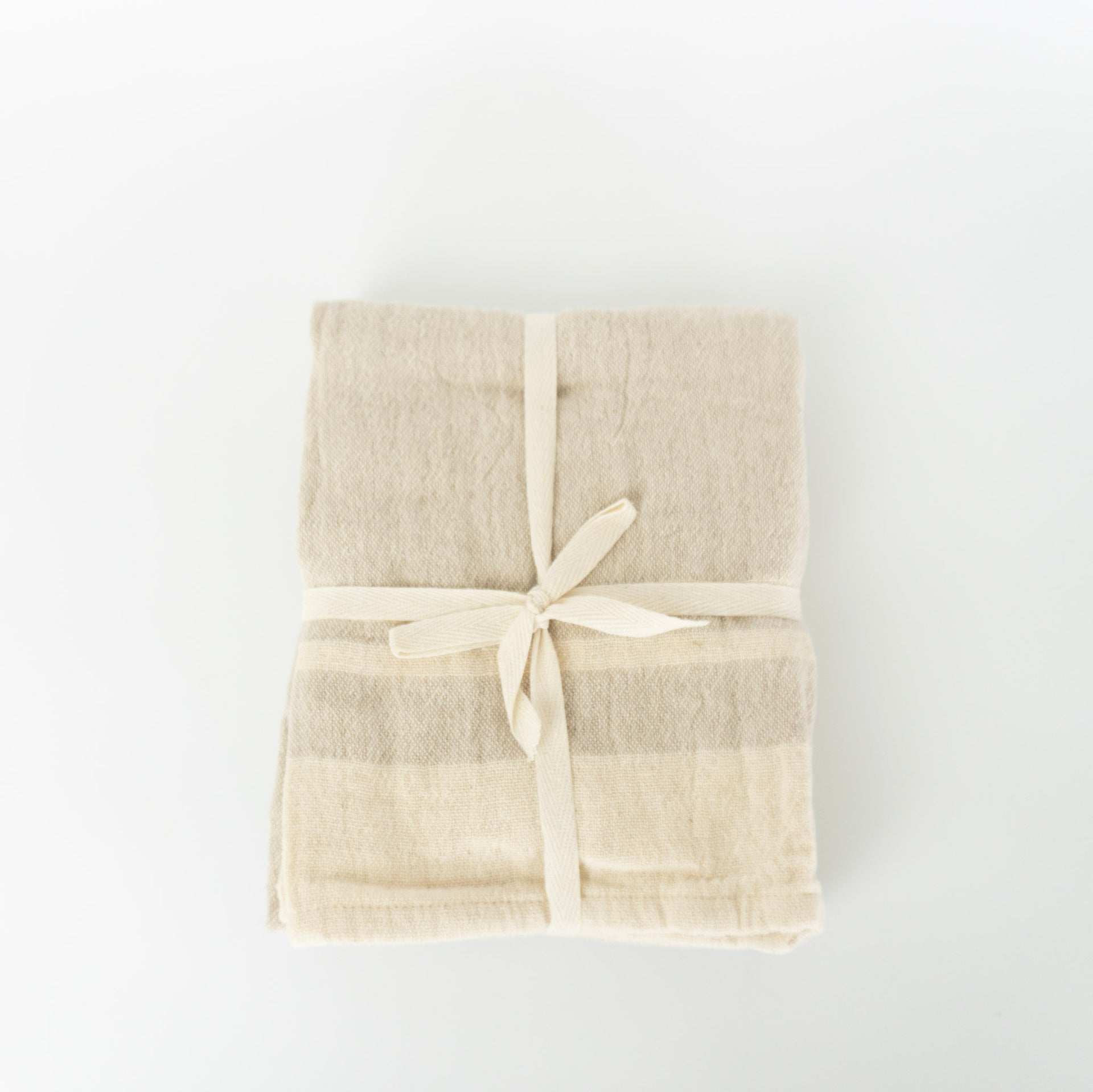 Stripe Natural Waffle Towels