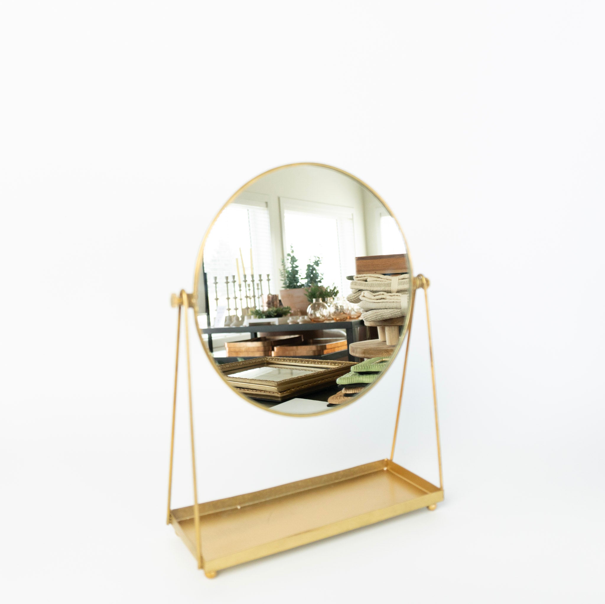 12" Round Mirror w/ Tray