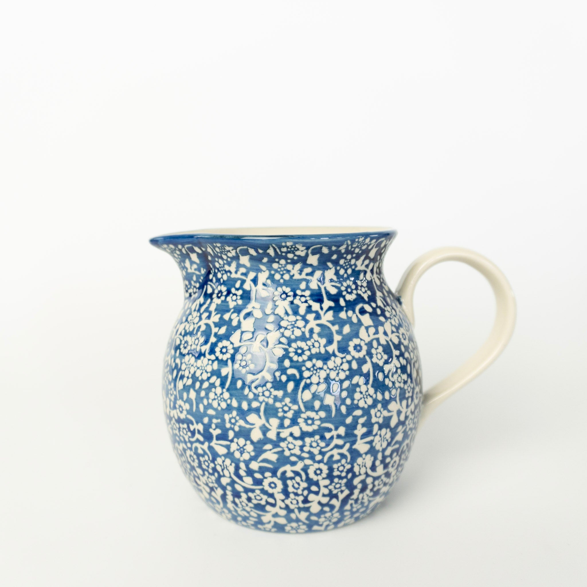 Blue Floral Pitcher