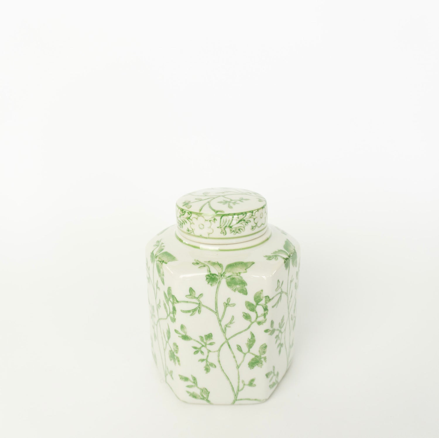 5.5" Green Vine Ginger Jar