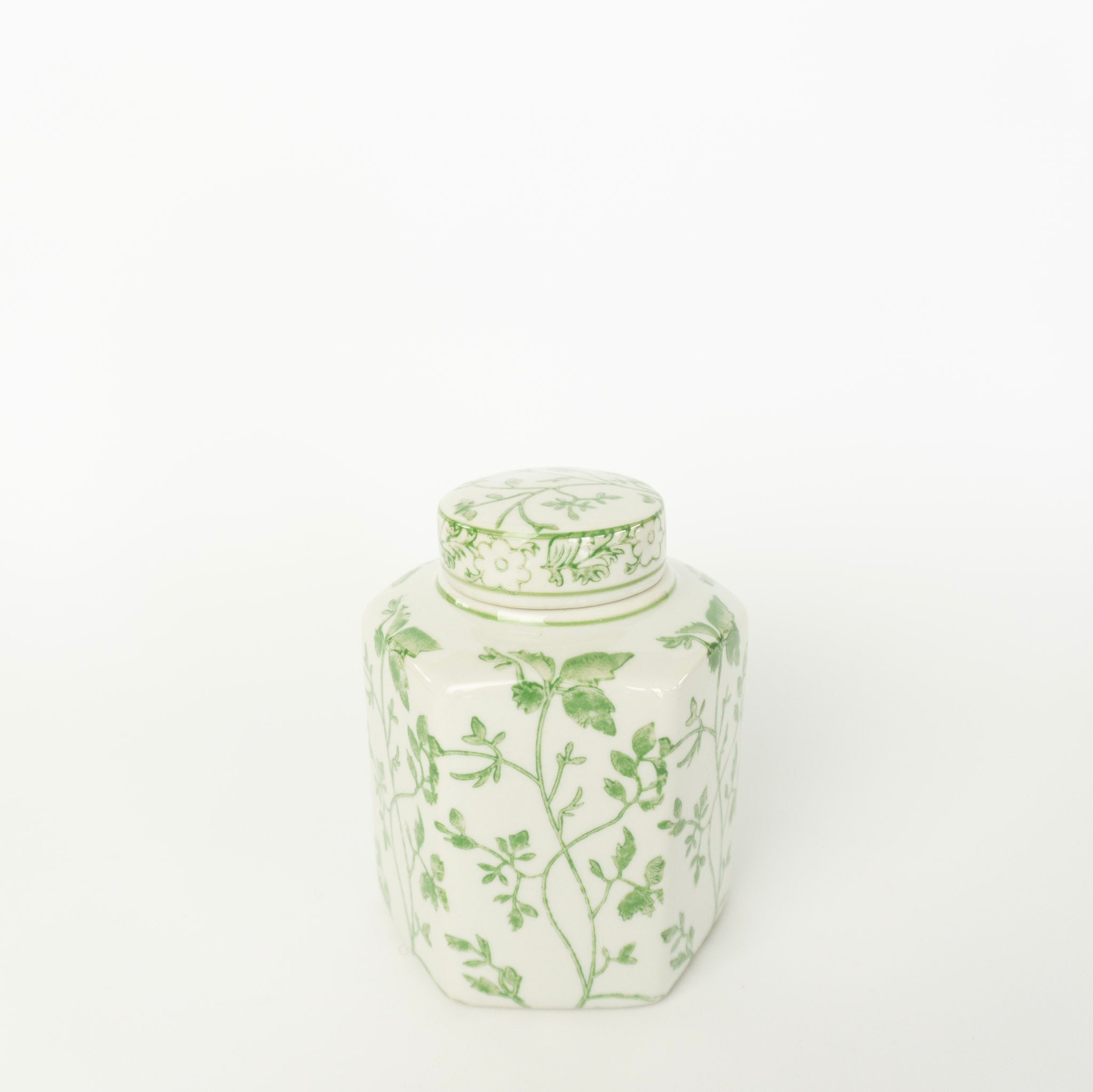 5.5" Green Vine Ginger Jar
