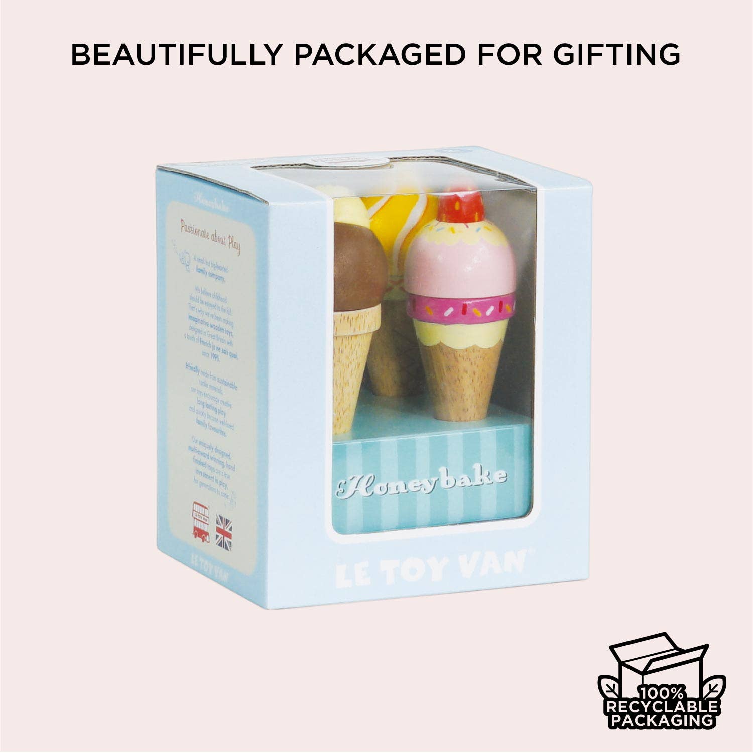 Wooden Ice Cream Cones Set