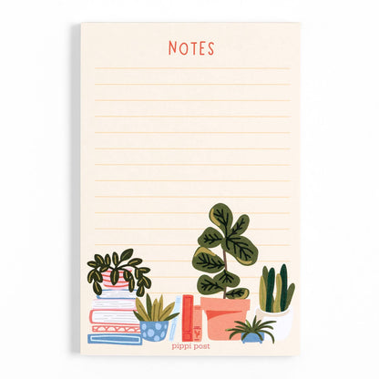 Plants &amp; Books 4x6 Notepad