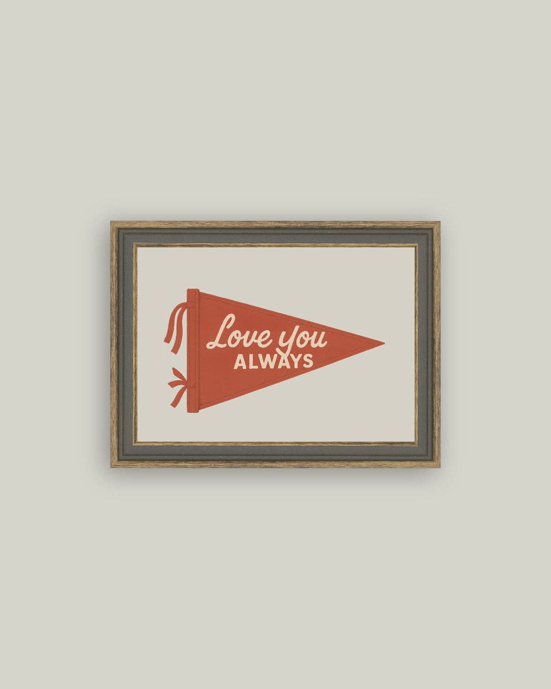 Love You Always Framed Antique Art: 9x7