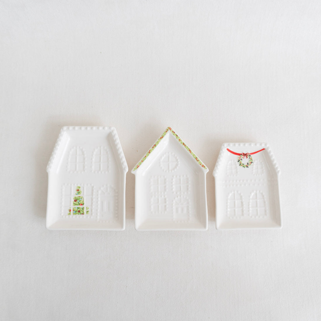 Stoneware House Plate- Set of 3