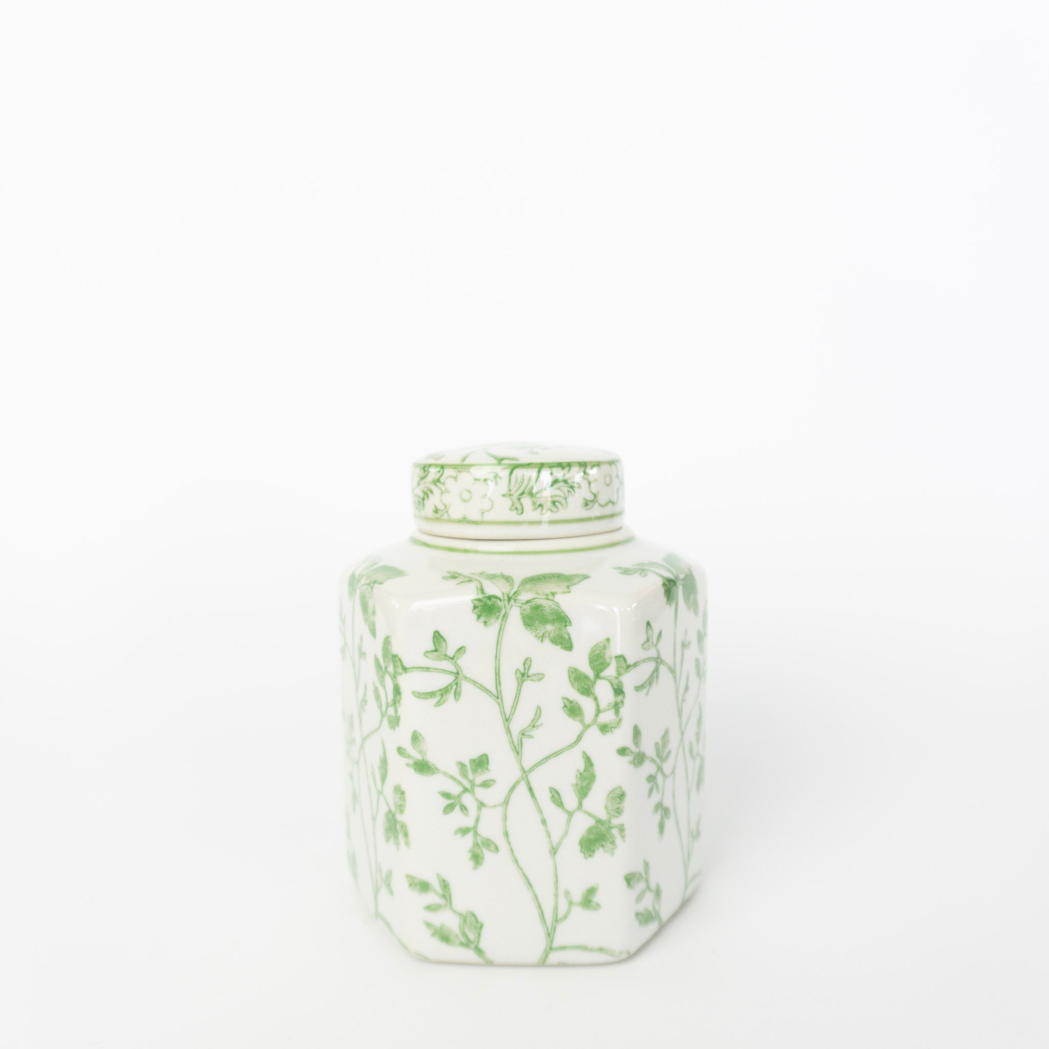 5.5" Green Vine Ginger Jar