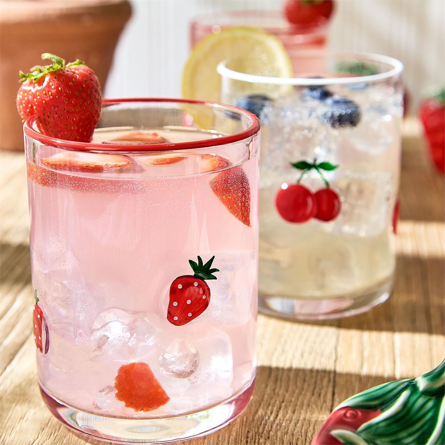 Strawberry Old Fashion Glass