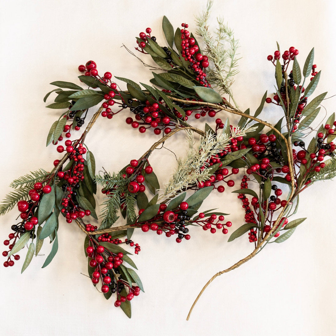 72&quot; Spruce Garland w/Red Berries &amp; Pinecones