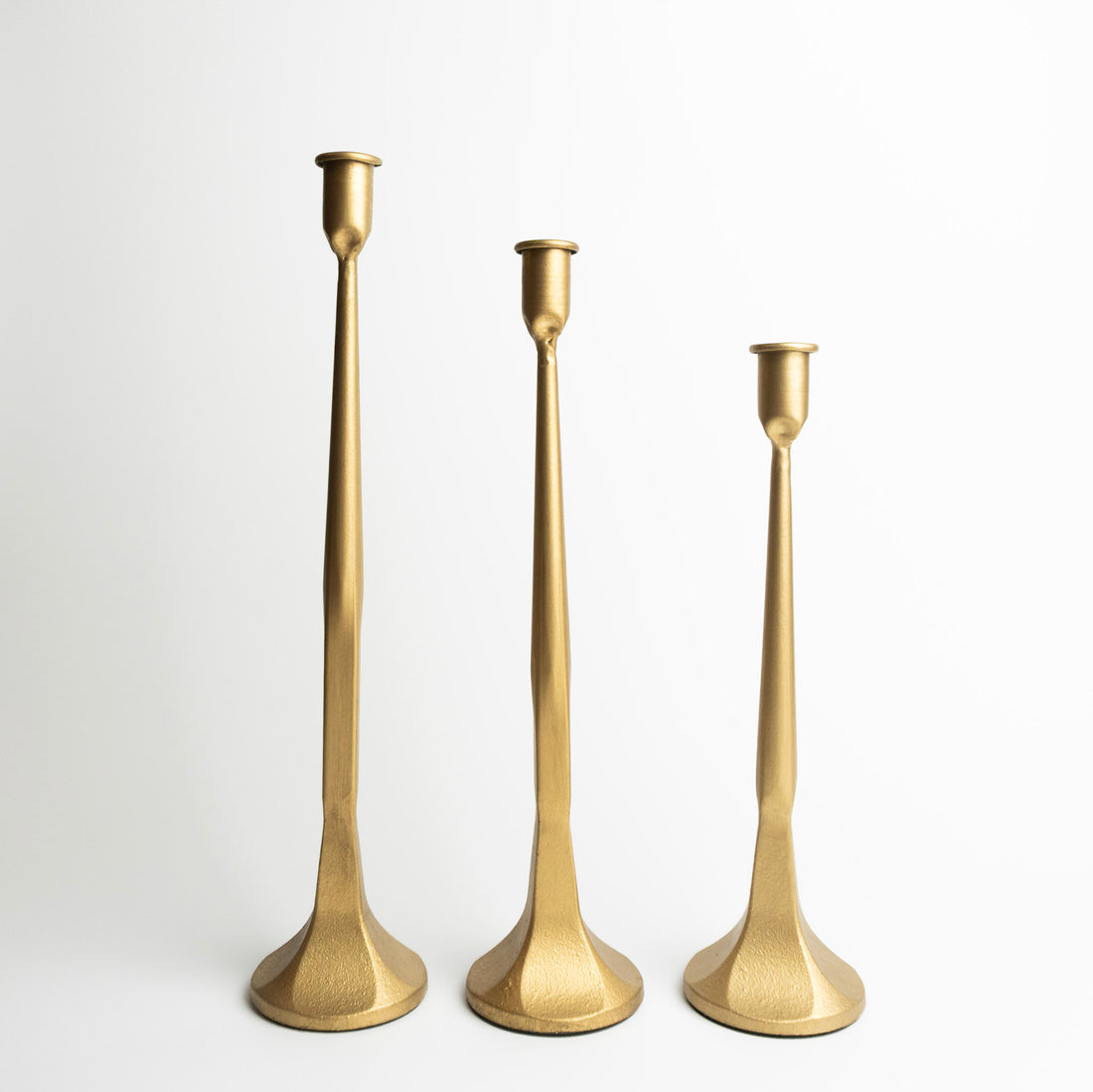 Gold Cast Iron Candlesticks