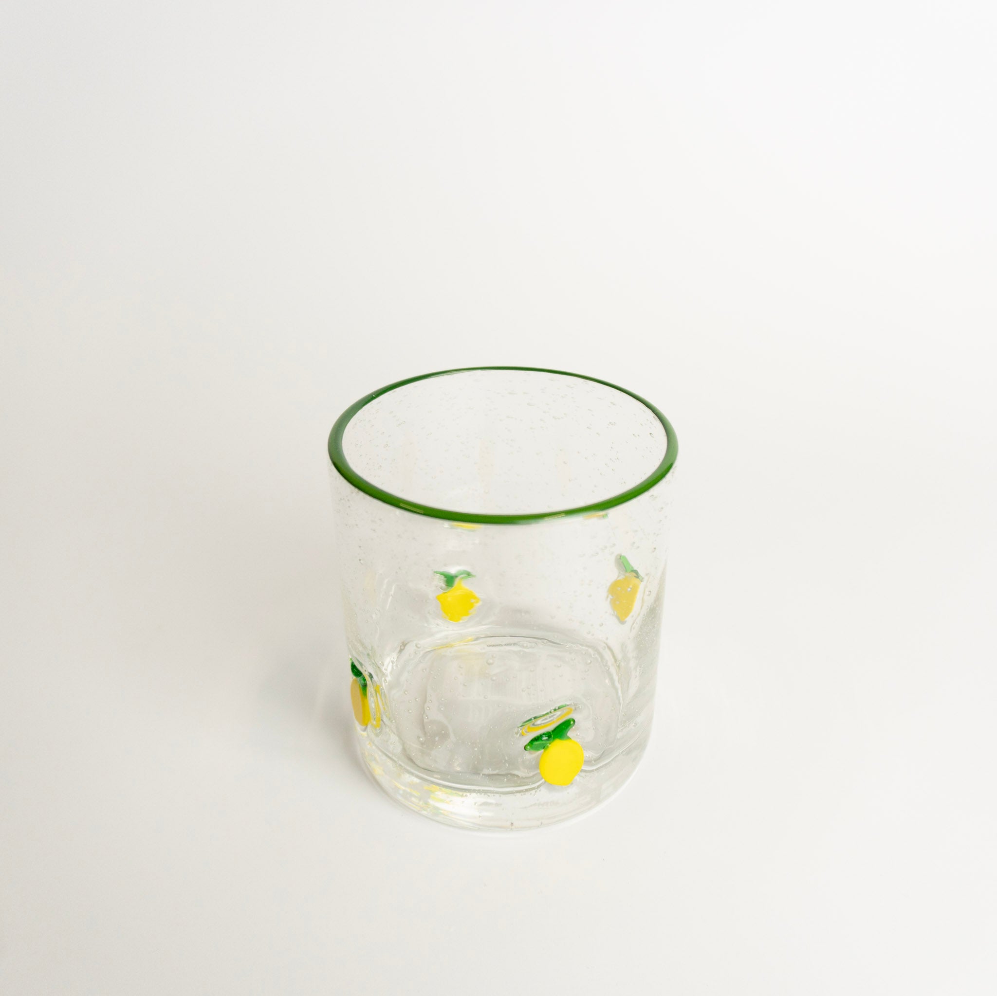 4" Lemon Print Bubble Drink Glass