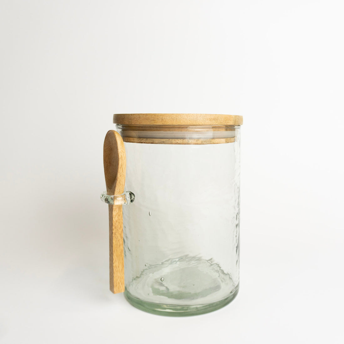 7" Hammered Jar w/Wood Lid &amp; Spoon