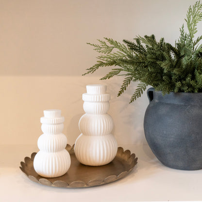 Stoneware Bisque LED Snowman