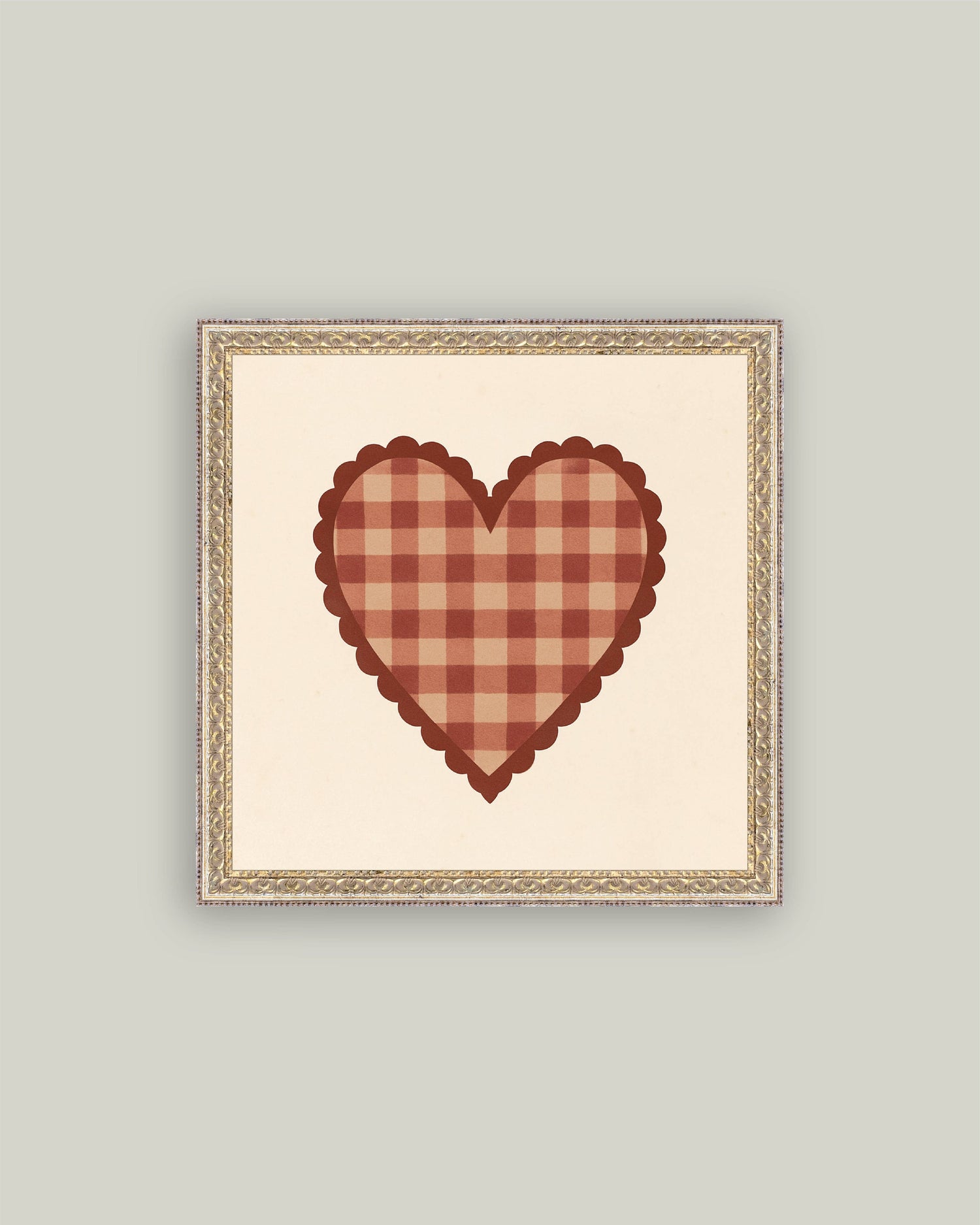 Gingham Heart Framed Art