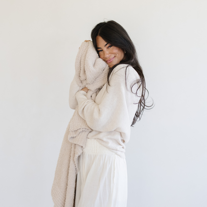 BAMBONI® THROW BLANKET: Ivory