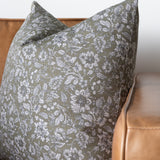 Olive Floral Pillow