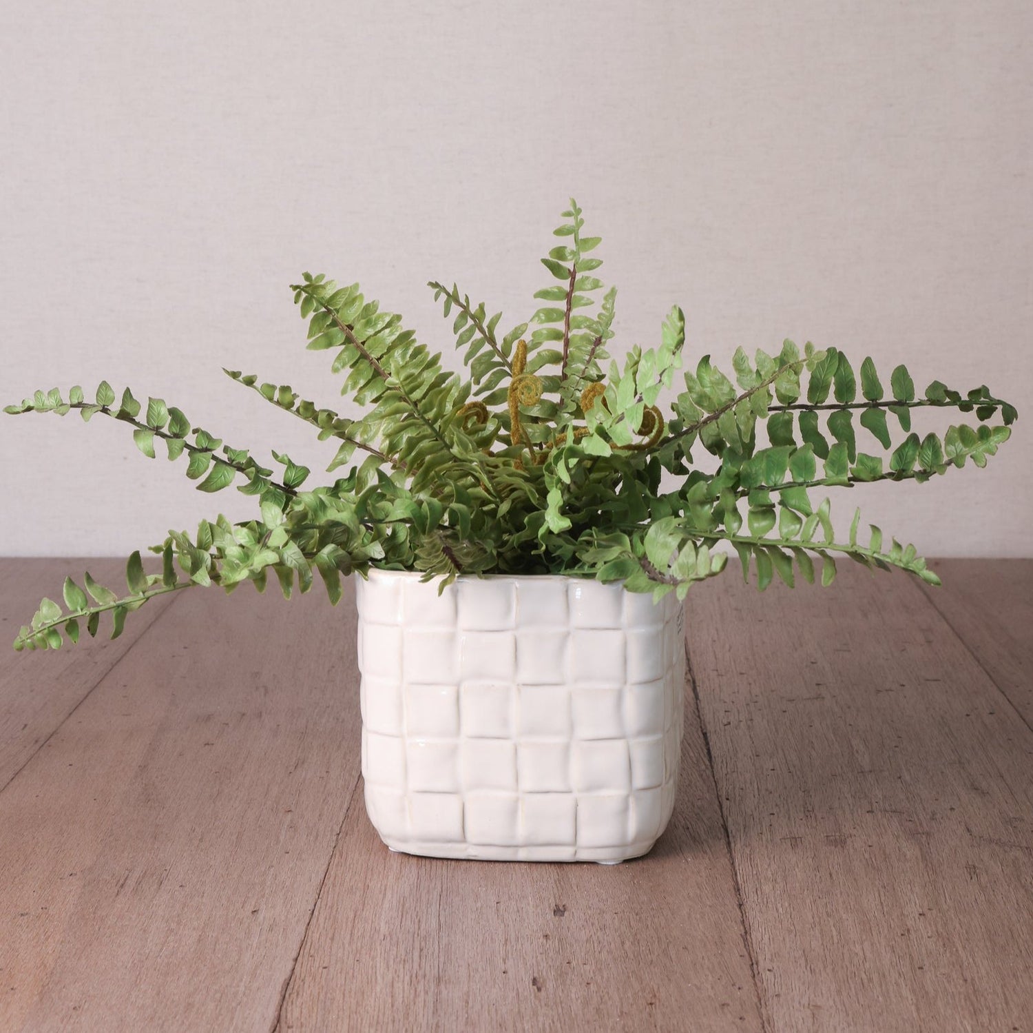 Square Woven Stoneware Planter