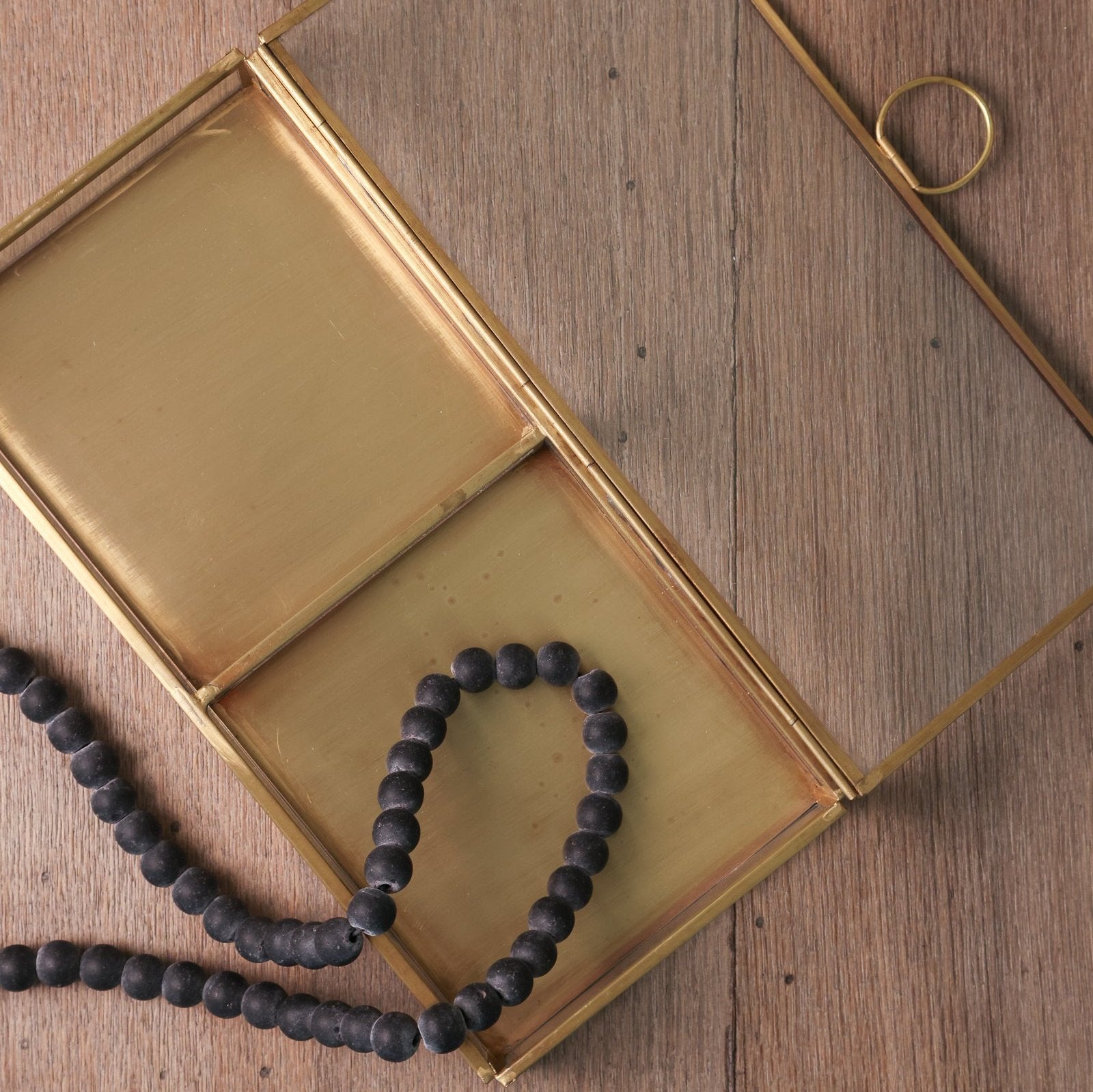 Brass &amp; Glass Hinged Box