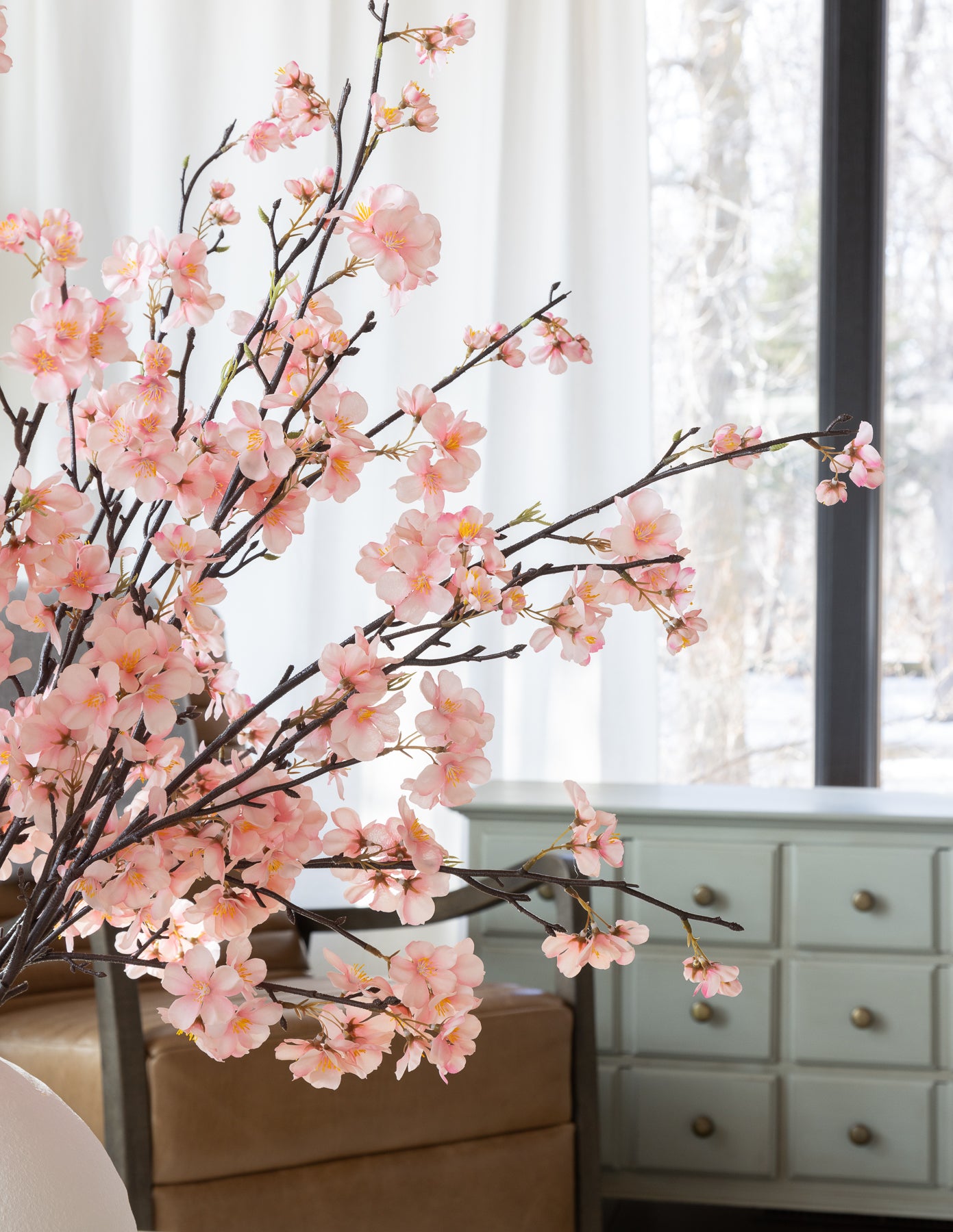 Pink Blossom Stem - 43&quot;