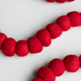 72" Red Wool Felt Ball Garland