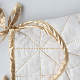 Cream Tree Skirt with Gold Stitching