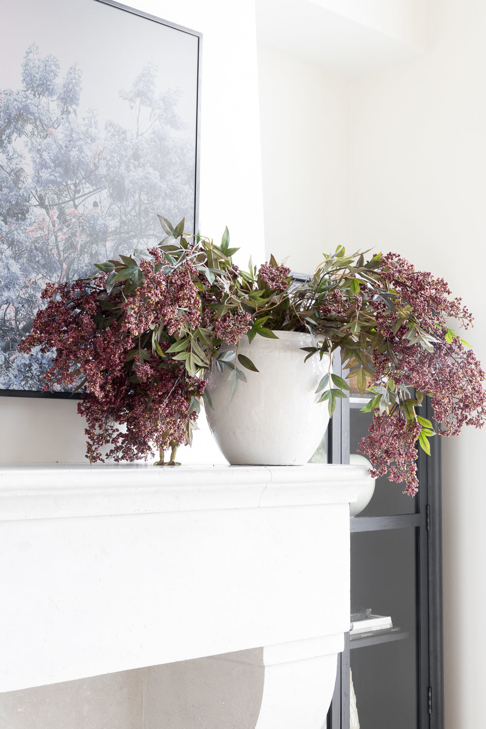 Dusty Plum Berry Spray 47"
