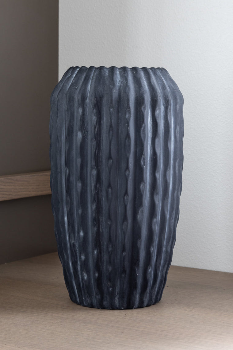 Black Ruffle Vase - 12"