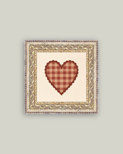 Gingham Heart Framed Art