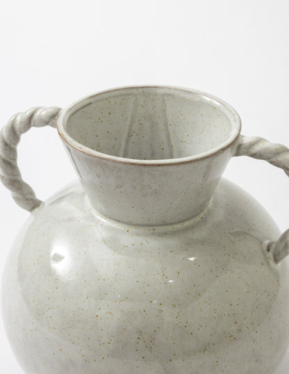 Stoneware Vase w/Twisted Handles