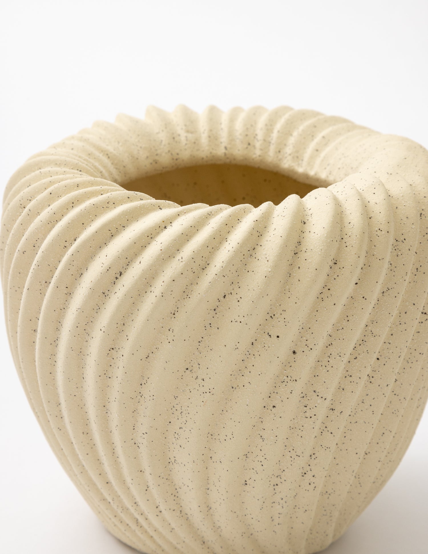 Stoneware Pleated Planter