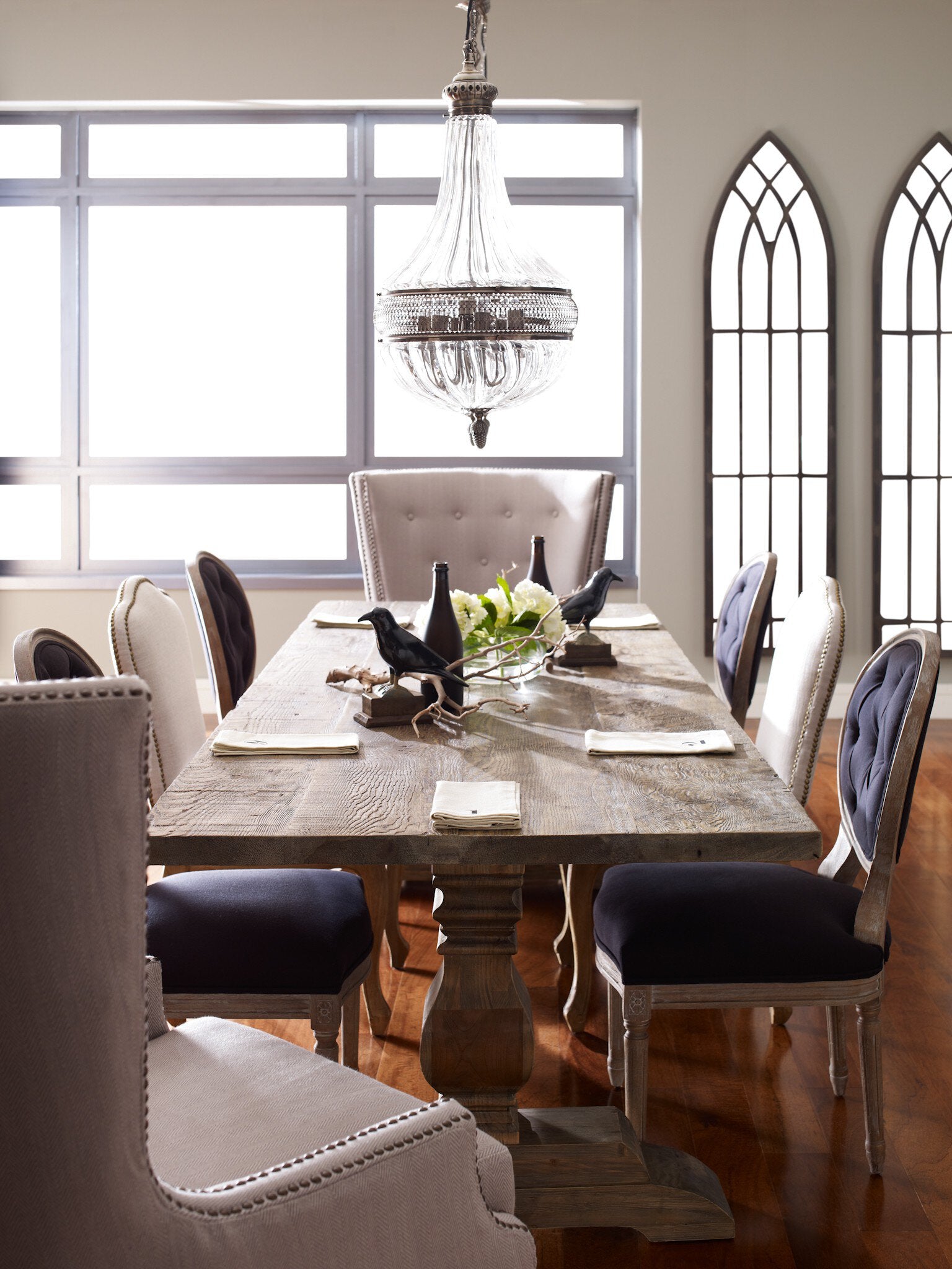 Durham Dining Table - Waxed Bleached Reclaimed Pine