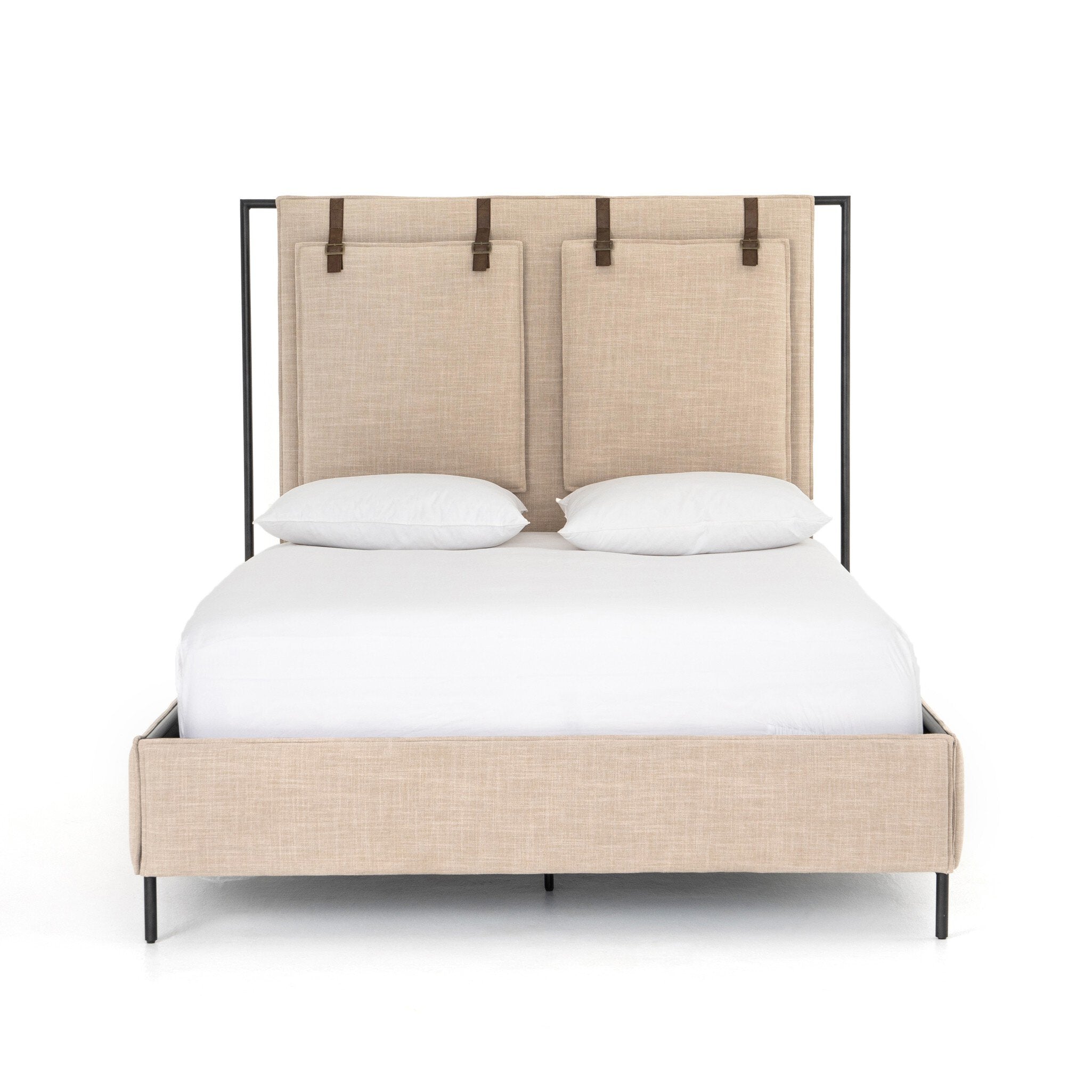 Leigh Upholstered Bed - Palm Ecru